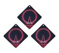 Paquete de 3 ambientadores colgantes de incienso para coche, hojas perfumadas para decoración interior de coche, hogar, automóvil, ojo de Londres por la noche