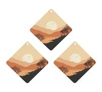 Paquete de 3 ambientadores colgantes de incienso para coche, hojas perfumadas para decoración interior de coche, hogar, automóvil, ciervos y colinas