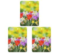 Paquete de 3 ambientadores colgantes de incienso para coche, hojas perfumadas para decoración interior de coche, hogar, flores de primavera