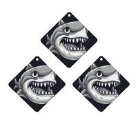 Paquete de 3 ambientadores colgantes de incienso para coche, hojas perfumadas para decoración interior de coche, hogar, automóvil, tiburón de dibujos animados con boca ancha