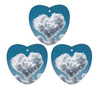 Paquete de 3 ambientadores colgantes de incienso para coche, hojas perfumadas para decoración interior de coche, hogar, automóvil, nubes blancas son como un corazón
