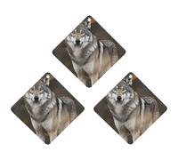 Paquete de 3 ambientadores colgantes de incienso para coche, hojas perfumadas para decoración interior de coche, hogar, automóvil, lobo gris salvaje