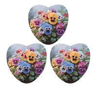 Paquete de 3 ambientadores colgantes de incienso para coche, hojas perfumadas para decoración interior de coche, hogar, diseño de flores de pensamiento