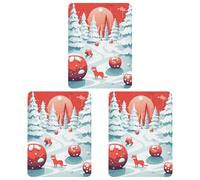 Paquete de 3 ambientadores colgantes de incienso para coche, hojas perfumadas para decoración interior de coche, hogar, automóvil, bola de nieve roja