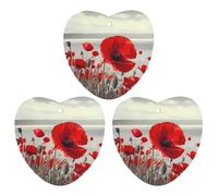 Paquete de 3 ambientadores colgantes de incienso para coche, hojas perfumadas para decoración interior de coche, hogar, automóvil, flor de amapola roja