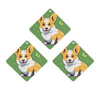 Paquete de 3 ambientadores colgantes de incienso para coche, hojas perfumadas para decoración interior de coche, hogar, rompecabezas Corgi