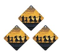 Paquete de 3 ambientadores colgantes de incienso para coche, hojas perfumadas para decoración interior de coche, hogar, auto, cinco siluetas de danza hawaiana