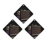 Paquete de 3 ambientadores colgantes de incienso para coche, hojas perfumadas para decoración interior de coche, hogar, radio antigua en papel negro