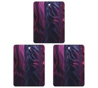 Paquete de 3 ambientadores colgantes de incienso para coche, hojas perfumadas para decoración interior de coche, hogar, auto, rayas onduladas moradas