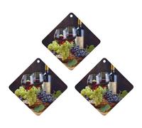 Paquete de 3 ambientadores colgantes de incienso para coche, hojas perfumadas para decoración interior de coche, hogar, auto, arte, vino tinto y uvas