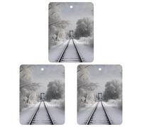 Paquete de 3 ambientadores colgantes de incienso para coche, hojas perfumadas para decoración interior de coche, hogar, auto, vías de tren nevadas