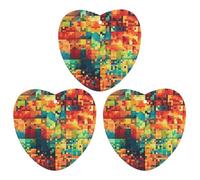 Paquete de 3 ambientadores colgantes de incienso para coche, hojas perfumadas para decoración interior de coche, hogar, automóvil, patrón de arte de píxeles