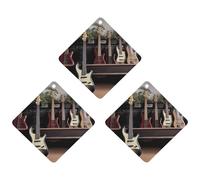 Paquete de 3 ambientadores colgantes de incienso para coche, hojas perfumadas para decoración interior de coche, hogar, automóvil, guitarra, bajo, música, instrumentos musicales