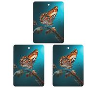 Paquete de 3 ambientadores colgantes de incienso para coche, hojas perfumadas para decoración interior de coche, hogar, automóvil, mariposa de luz azul