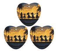 Paquete de 3 ambientadores colgantes de incienso para coche, hojas perfumadas para decoración interior de coche, hogar, auto, cinco siluetas de danza hawaiana