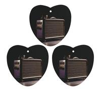 Paquete de 3 ambientadores colgantes de incienso para coche, hojas perfumadas para decoración interior de coche, hogar, radio antigua en papel negro