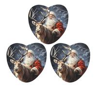 Paquete de 3 ambientadores colgantes de incienso para coche, hojas perfumadas para decoración interior de coche, hogar, automóvil, Papá Noel y alce de ciervo