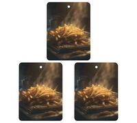 Paquete de 3 ambientadores colgantes de incienso para coche, hojas perfumadas para decoración interior de coche, hogar, papas fritas