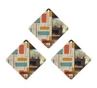 Paquete de 3 ambientadores colgantes de incienso para coche, hojas perfumadas para decoración interior de coche, hogar, automóvil, moderno, de mediados de siglo