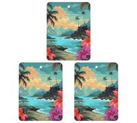 Paquete de 3 ambientadores colgantes de incienso para coche, hojas perfumadas para decoración interior de coche, hogar, auto, Hello Hawaii
