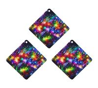 Paquete de 3 ambientadores colgantes de incienso para coche, hojas perfumadas para decoración interior de coche, hogar, auto, brillante, hermoso arte colorido