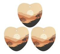 Paquete de 3 ambientadores colgantes de incienso para coche, hojas perfumadas para decoración interior de coche, hogar, automóvil, ciervos y colinas