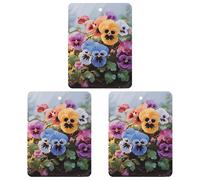 Paquete de 3 ambientadores colgantes de incienso para coche, hojas perfumadas para decoración interior de coche, hogar, diseño de flores de pensamiento