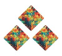 Paquete de 3 ambientadores colgantes de incienso para coche, hojas perfumadas para decoración interior de coche, hogar, automóvil, patrón de arte de píxeles