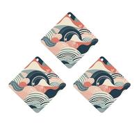 Paquete de 3 ambientadores colgantes de incienso para coche, hojas perfumadas para decoración interior de coche, hogar, automóvil, dibujo de líneas abstractas