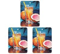 Paquete de 3 ambientadores colgantes de incienso para coche, hojas perfumadas para decoración interior de coche, hogar, jugo de coco