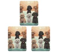 Paquete de 3 ambientadores colgantes de incienso para coche, hojas perfumadas para decoración interior de coche, hogar, perro, caniche