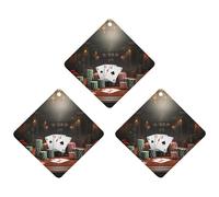 Paquete de 3 ambientadores colgantes de incienso para coche, hojas perfumadas para decoración interior de coche, hogar, torneo de póquer