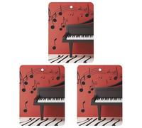 Paquete de 3 ambientadores colgantes de incienso para coche, hojas perfumadas para decoración interior de coche, hogar, auto, notas musicales, piano