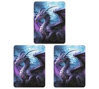 Paquete de 3 ambientadores colgantes de incienso para coche, hojas perfumadas para decoración interior de coche, hogar, automóvil, dragón morado, luna morada