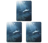 Paquete de 3 ambientadores colgantes de incienso para coche, hojas perfumadas para decoración interior de coche, hogar, automóvil, dos tiburones en el