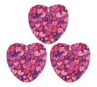 Paquete de 3 ambientadores colgantes de incienso para coche, hojas perfumadas para decoración interior de coche, hogar, automóvil, patrón de amor morado
