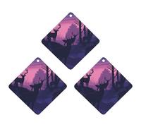 Paquete de 3 ambientadores colgantes de incienso para coche, hojas perfumadas para decoración interior de coche, hogar, automóvil, silueta de ciervo