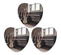 Paquete de 3 ambientadores colgantes de incienso para coche, hojas perfumadas para decoración interior de coche, hogar, automóvil, guitarra, bajo, música, instrumentos musicales