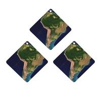 Paquete de 3 ambientadores colgantes de incienso para coche, hojas perfumadas para decoración interior de coche, hogar, automóvil, imagen satelital de América del Sur