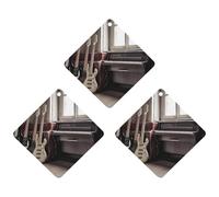 Paquete de 3 ambientadores colgantes de incienso para coche, hojas perfumadas para decoración interior de coche, hogar, automóvil, guitarra, bajo, música, instrumentos musicales