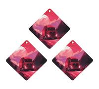 Paquete de 3 ambientadores colgantes de incienso para coche, hojas perfumadas para decoración interior de coche, hogar, luna roja