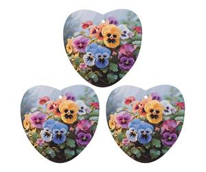 Paquete de 3 ambientadores colgantes de incienso para coche, hojas perfumadas para decoración interior de coche, hogar, diseño de flores de pensamiento