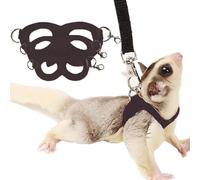 Paquete de 3 arnés y correa de Sugar Glider para entrenamiento de animales pequeños, chaleco para caminar para ardilla, hámster, rata, color negro