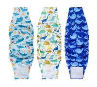 Paquete de 3 bandas reutilizables para el vientre para perros machos, lavables y ajustables, para incontinencia, marcado, entrenamiento, súper absorbentes (color claro, M, unidad, 1)