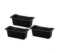 Paquete de 3 bandejas de goteo de grasa para parrilla, caja de drenaje de aceite del tanque interior compatible con caja de recogida de grasa para una captura eficiente de grasa (negro)