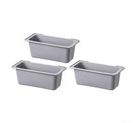 Paquete de 3 bandejas de goteo de grasa para parrilla, juego de cajas de drenaje de aceite de silicona para una recogida y gestión efectiva de grasa (gris)