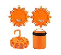 Paquete de 3 Bengalas LED para Carretera, Luces de Emergencia, Advertencia en Carretera, Baliza de Disco de Seguridad, Kit de Bengalas Intermitentes,