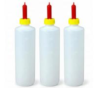 Paquete de 3 biberones para cabras, biberón de cordero de 400 ml/13, 5 oz para alimentar con tetina, marcas de medición claras para cabritos, corderos, lechones, cachorros, biberones para cabras para