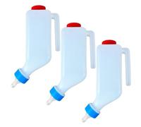 Paquete de 3 biberones para cabras para alimentar cabritos, biberón para cordero de 500 ml con tetina suave y báscula transparente, comedero de leche manos libres para corderos, cerdos y pequeño