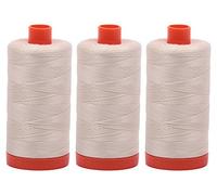 Paquete de 3 bobinas grandes de Aurifil de 50 W de hilo de algodón egipcio, color beige, No. A1050-2310